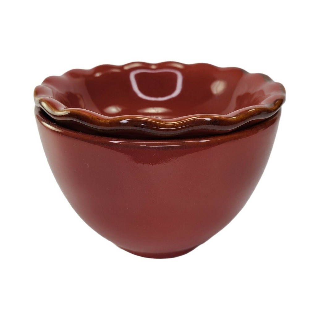 Party Dip Condiment Chiller Ceramic 2 Piece Ruffled Edge Picnic Bella Casa New